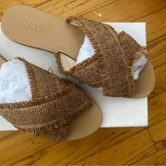 Raye Couer Sandals in Natural tan slides shoes Revolve Sz 7