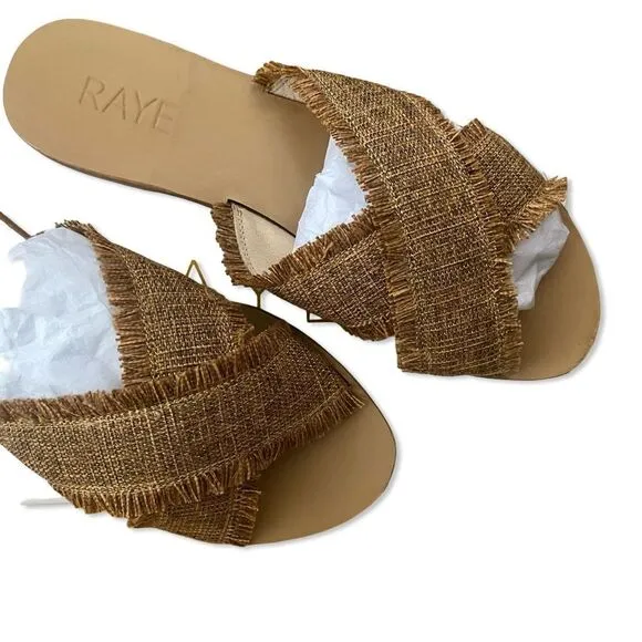 Raye Couer Sandals in Natural tan slides shoes Revolve Sz 7