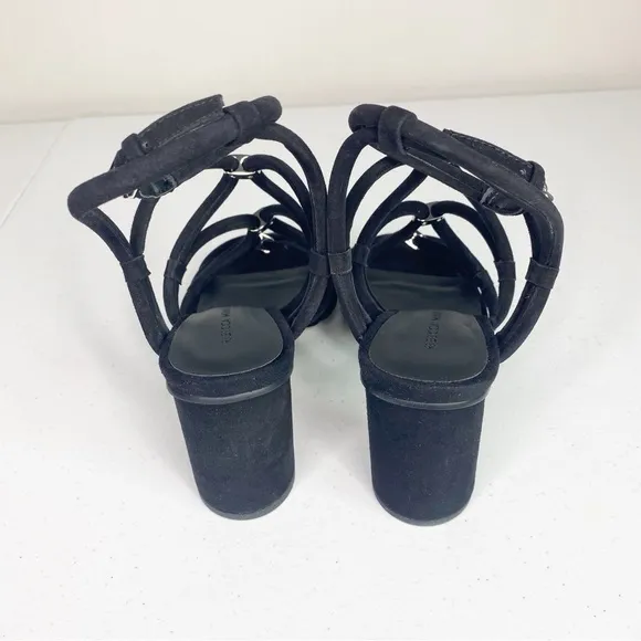 Rebecca Minkoff Apolline Suede Strappy Sandals Black Size 7.5