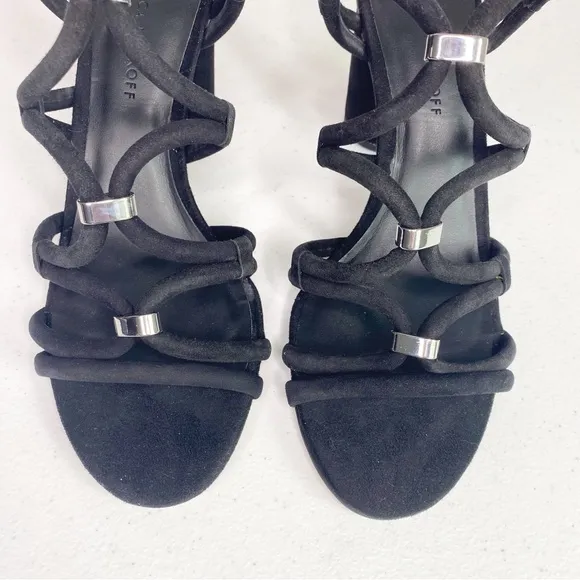 Rebecca Minkoff Apolline Suede Strappy Sandals Black Size 7.5