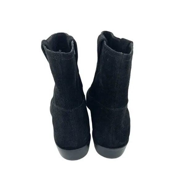 Rebecca Minkoff Chasidy Black Suede Leather Pull On Ankle Boots SZ 7 New