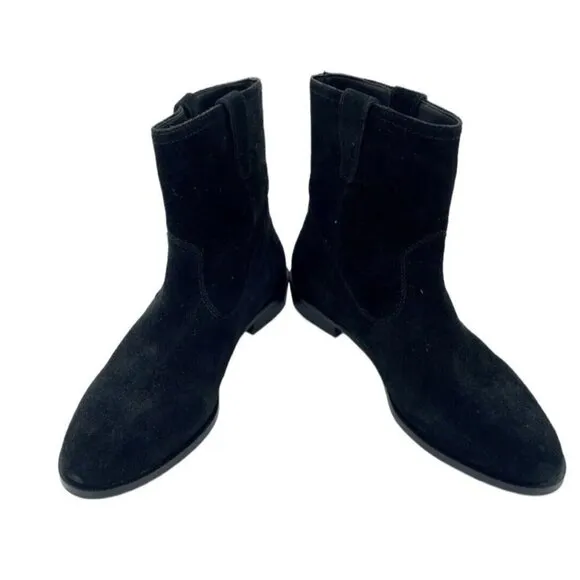 Rebecca Minkoff Chasidy Black Suede Leather Pull On Ankle Boots SZ 7 New