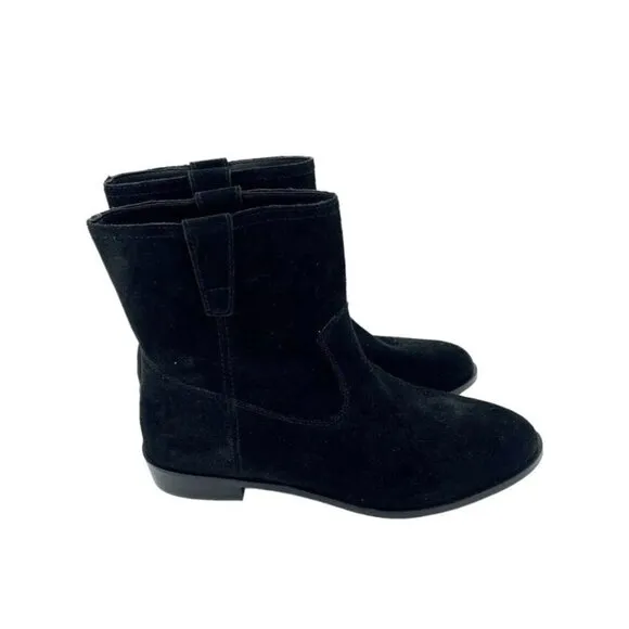 Rebecca Minkoff Chasidy Black Suede Leather Pull On Ankle Boots SZ 7 New