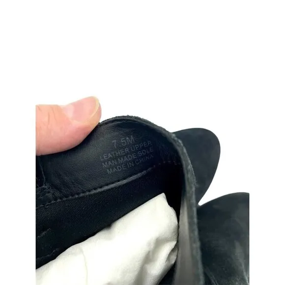 Rebecca Minkoff Chasidy Black Suede Leather Pull On Ankle Boots SZ 7.5 New