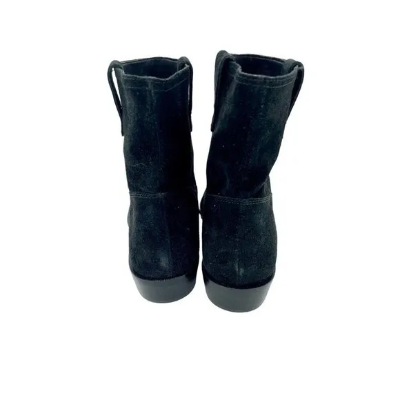 Rebecca Minkoff Chasidy Black Suede Leather Pull On Ankle Boots SZ 7.5 New