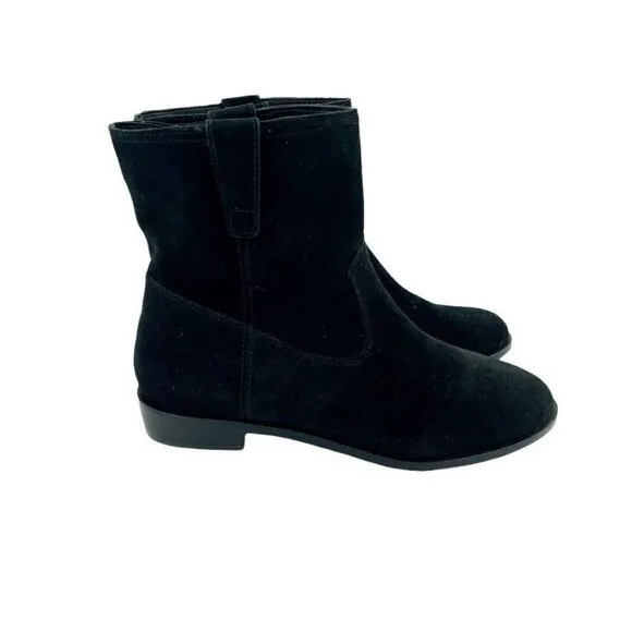 Rebecca Minkoff Chasidy Black Suede Leather Pull On Ankle Boots SZ 7.5 New