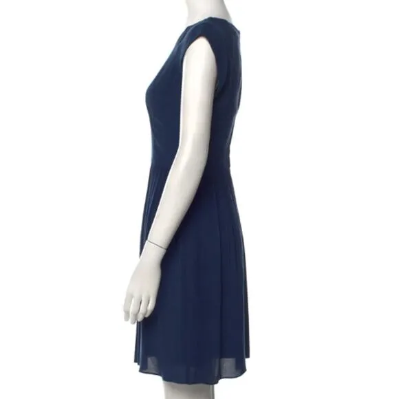 Rebecca Taylor Crew Neck Mini Dress in Navy Blue – Size XS / 0