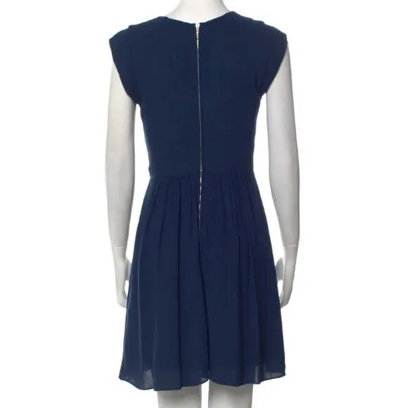 Rebecca Taylor Crew Neck Mini Dress in Navy Blue – Size XS / 0
