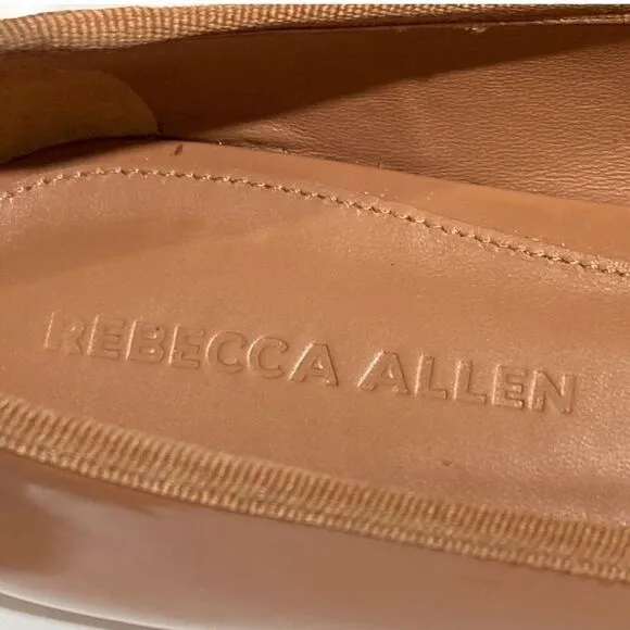 🔥🔥Rebecca Allen The Skim Tan Patent Leather Pointed Flats Size 8.5