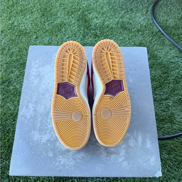 Red and White Sneakers with Gum Sole