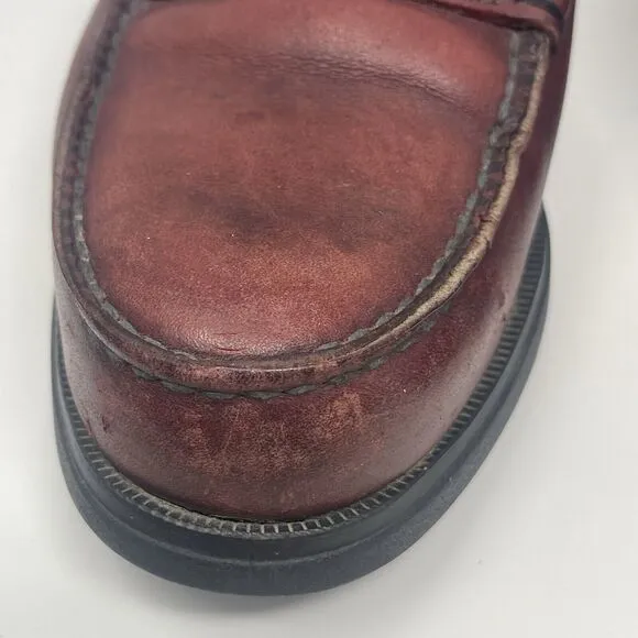 Red Wing 6605 Steel Toe Loafers Mens 9.5 EE Extra Wide Burgundy Safety Workwear