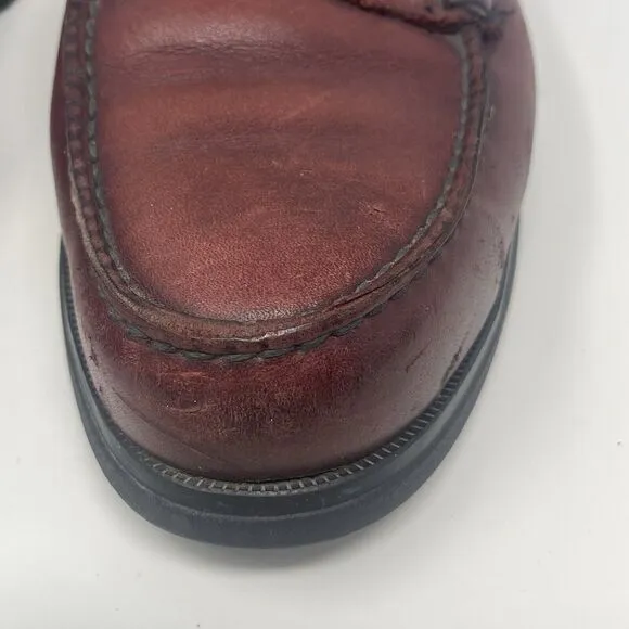 Red Wing 6605 Steel Toe Loafers Mens 9.5 EE Extra Wide Burgundy Safety Workwear