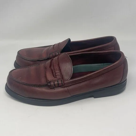 Red Wing 6605 Steel Toe Loafers Mens 9.5 EE Extra Wide Burgundy Safety Workwear