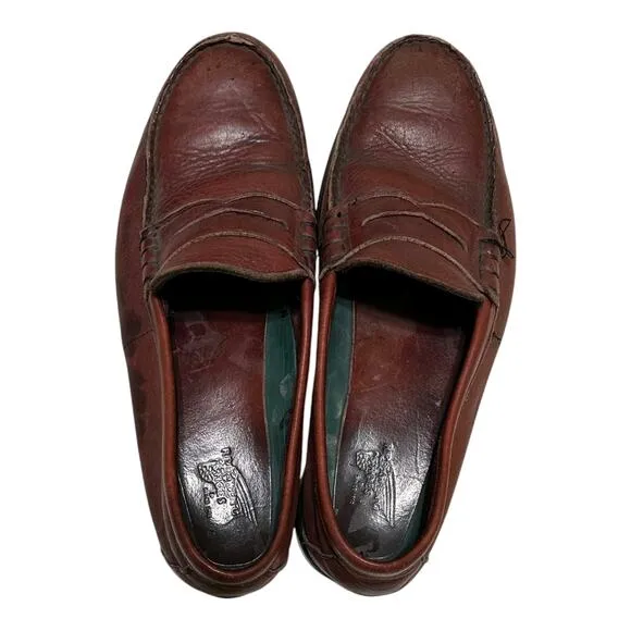 RED WING 6605 Steel Toes Burgundy Leather Penny Loafer Shoes Mens Size 11 D