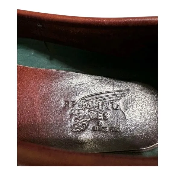 RED WING 6605 Steel Toes Burgundy Leather Penny Loafer Shoes Mens Size 11 D