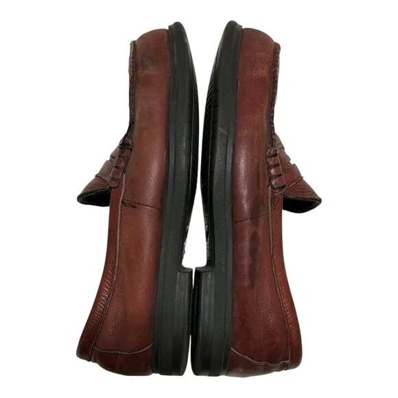 RED WING 6605 Steel Toes Burgundy Leather Penny Loafer Shoes Mens Size 11 D