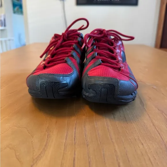 Reebok Red and Black Sneakers with Breathable Mesh and Zigzag Sole