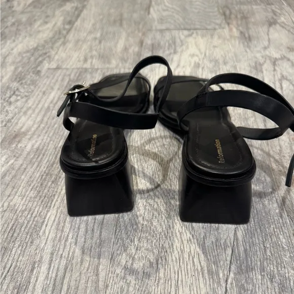 Reformation black Stephanie ankle strap sandals