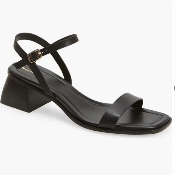 Reformation black Stephanie ankle strap sandals