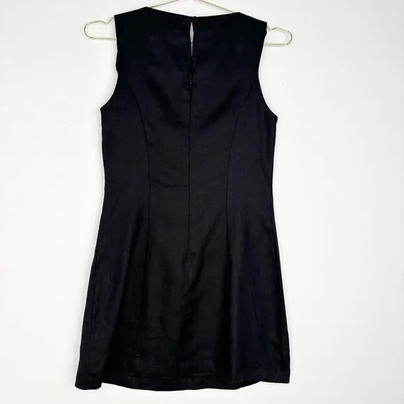Reformation Citron Linen Dress Black Size 6 New