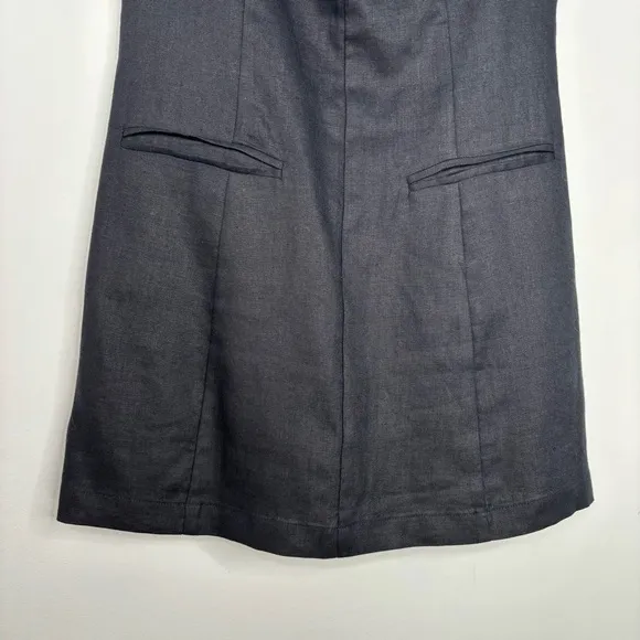 Reformation Citron Linen Dress Black Size 6 New