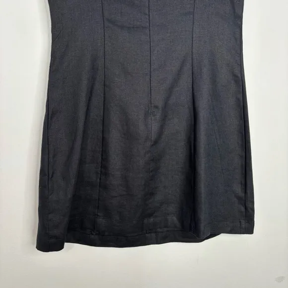 Reformation Citron Linen Dress Black Size 6 New