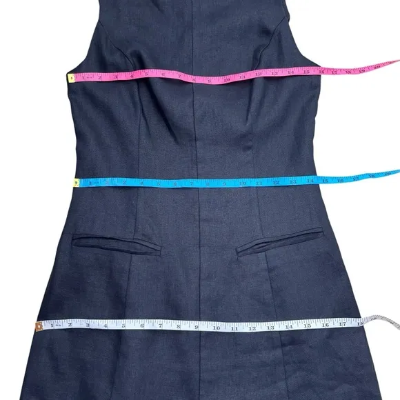 Reformation Citron Linen Dress Black Size 6 New