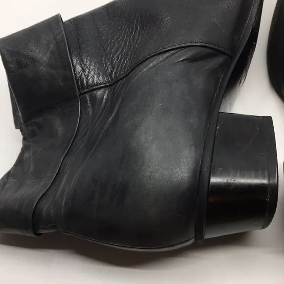 Regarde Le Ciel Stefany 333 Metallic Dark Gray Leather Heeled Ankle Boots Sz 41