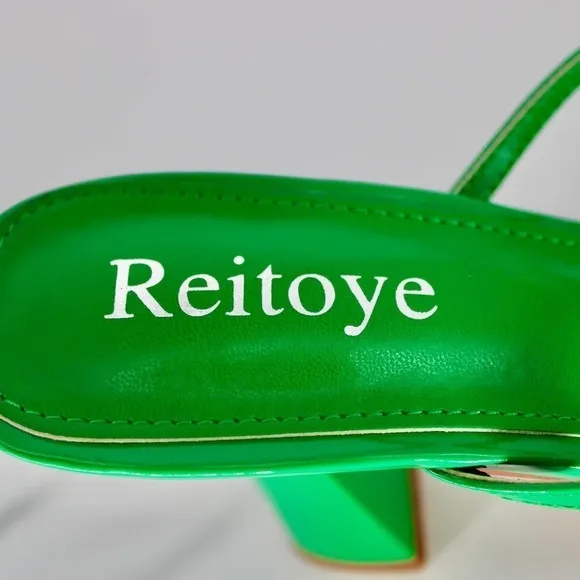 Reitoye Platform High Hunky Open toe Heels Women’s Size 9 in Green NEW