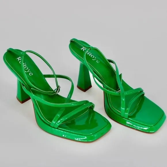 Reitoye Platform High Hunky Open toe Heels Women’s Size 9 in Green NEW