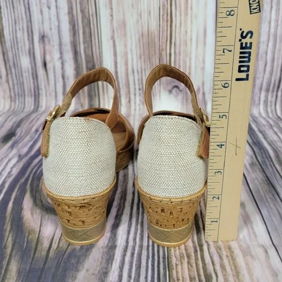 REMONTE by Rieker Brown Leather Cork Wedge Sandals