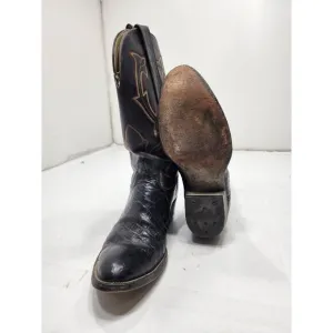 Renegade Mens Alligator Skin Pull On Western Cowboy Boots Black Size 8.5
