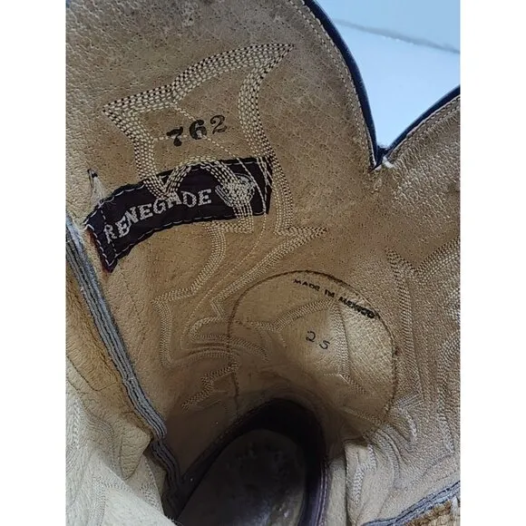 Renegade Mens Alligator Skin Pull On Western Cowboy Boots Black Size 8.5