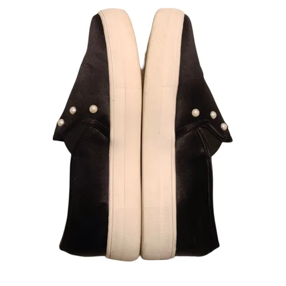 REPORT Aioli Pearl Round Toe Slip-on Sneakers Loafers with Faux Pearls Size 8.5