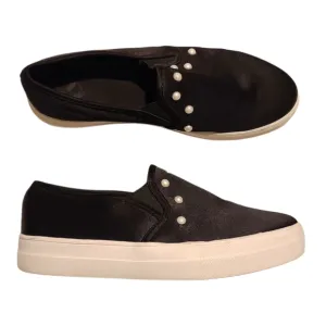 REPORT Aioli Pearl Round Toe Slip-on Sneakers Loafers with Faux Pearls Size 8.5