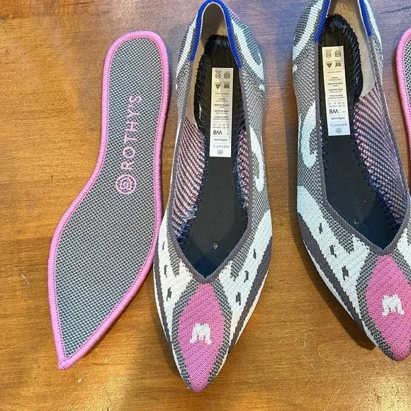 Retired Rothy’s The Point Flat Pink Moroccan women’s size 8 new without box