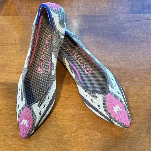Retired Rothy’s The Point Flat Pink Moroccan women’s size 8 new without box