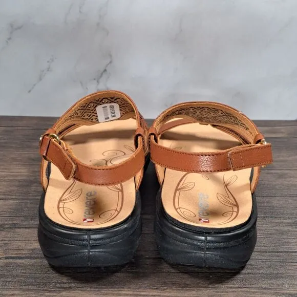 Revere Santa Fe T Strap Cognac Sandals w/Fitting Kit Accesories Womens 6 M (NIB)