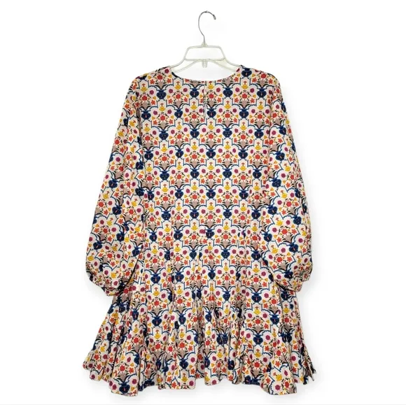 RHODE Ella Dress in Harmony Print Cotton Ruffle Mini Dress
