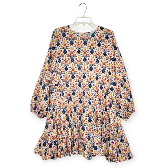 RHODE Ella Dress in Harmony Print Cotton Ruffle Mini Dress