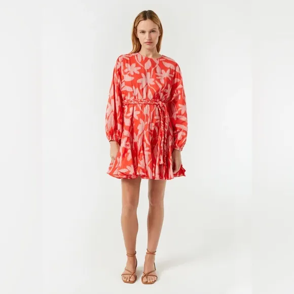 RHODE Ella Mini Dress Optical Floral Cotton Size XS