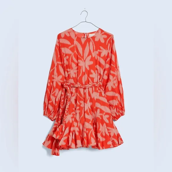 RHODE Ella Mini Dress Optical Floral Cotton Size XS
