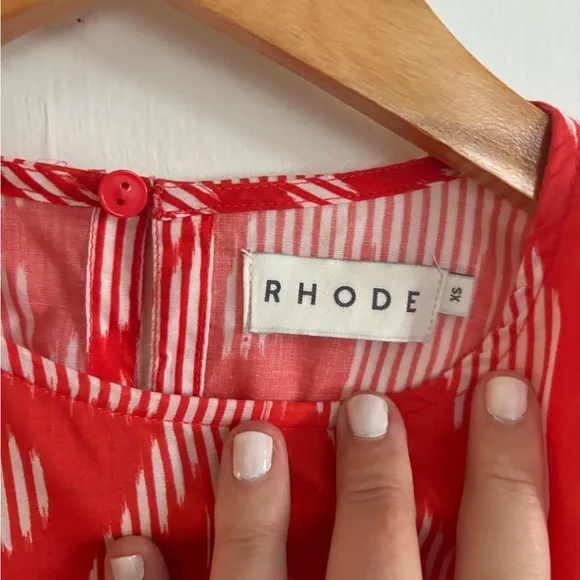 RHODE Ella Mini Dress Optical Floral Cotton Size XS