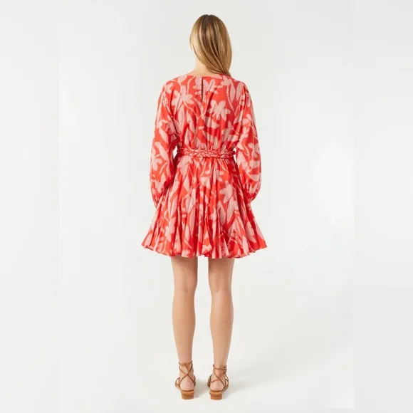 RHODE Ella Mini Dress Optical Floral Cotton Size XS