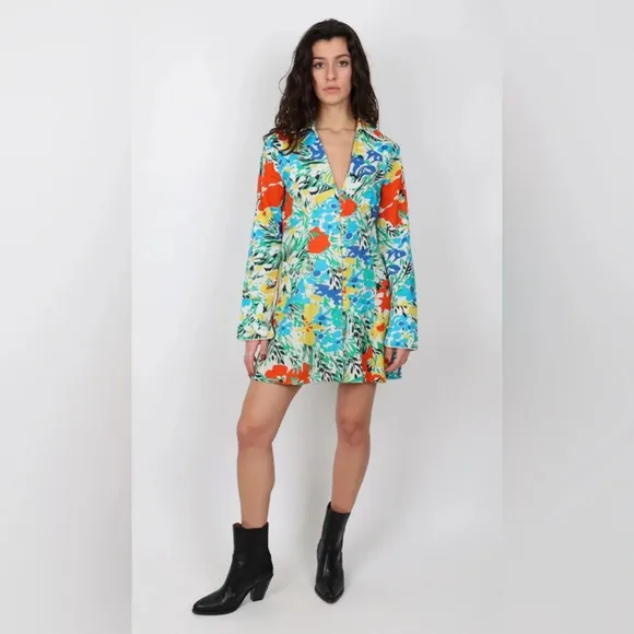 RIXO Jackie Floral Mini Dress - Size XS / Size 4