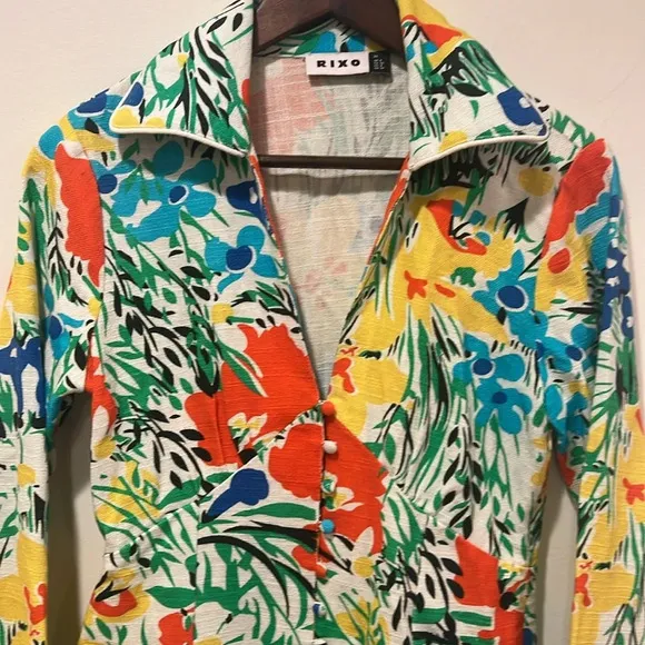 RIXO Jackie Floral Mini Dress - Size XS / Size 4