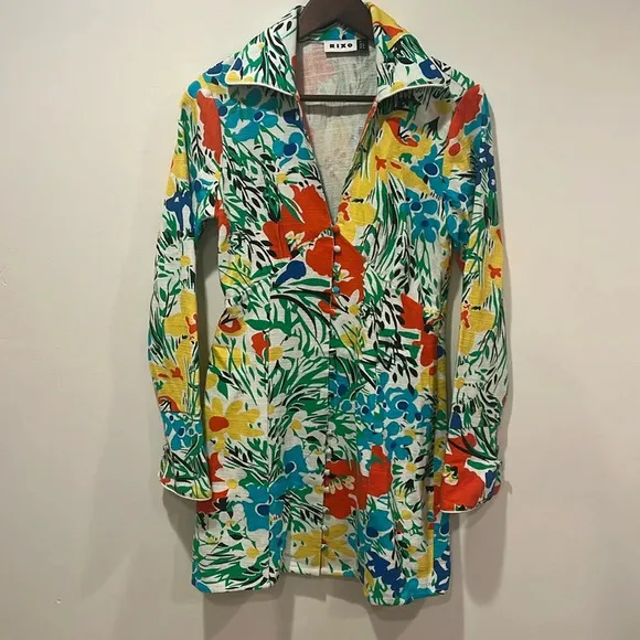RIXO Jackie Floral Mini Dress - Size XS / Size 4