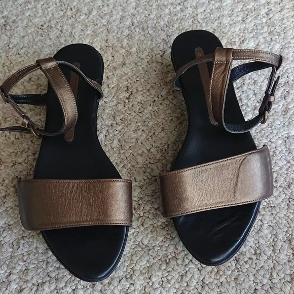Robert CLERGERIE lambskin leather Bronze SANDALS size 8