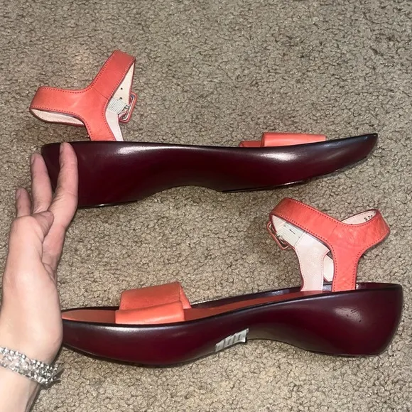 Robert Clergerie Strappy Sandals Leather Red 8