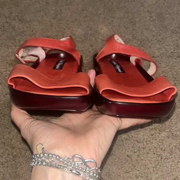 Robert Clergerie Strappy Sandals Leather Red 8